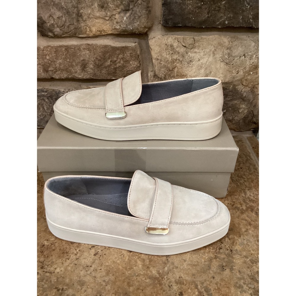 Donald Pliner Tamara02 Sand Suede Platform Loafers Womens 8.5 TAMARA02-SANSU New